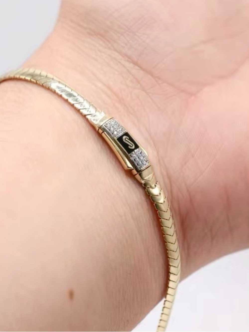 Monaco Chain MERM 14K Gold Bracelet 8” 4mm